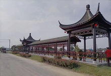 防腐木長廊涼亭組合圖片